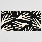 Ailanthus Cutouts Abstract Pattern in Black and Cream Desk Mat Gallery Image 3
