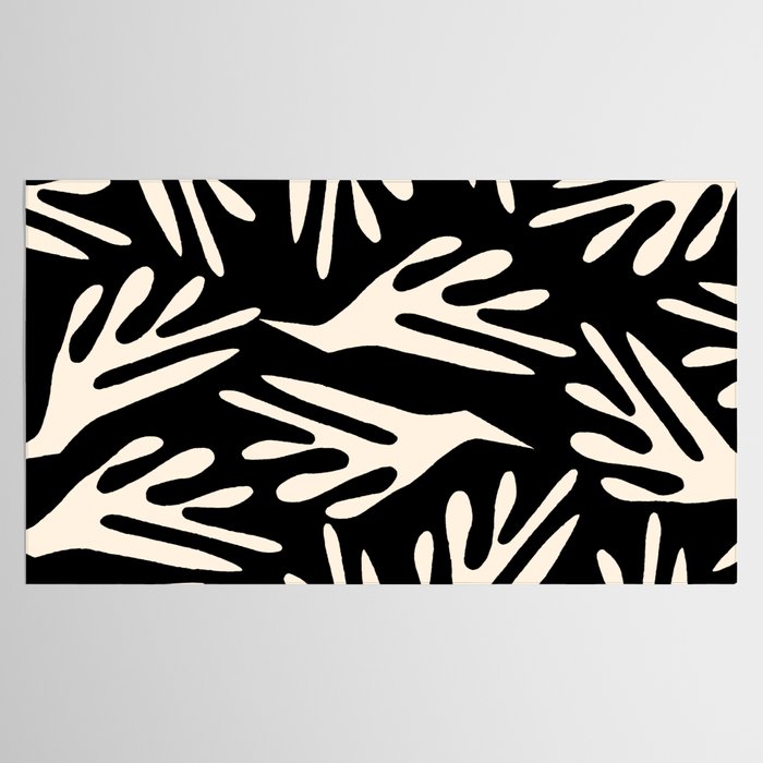 Ailanthus Cutouts Abstract Pattern in Black and Cream Tablecloth Gallery Image 2