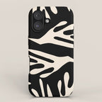 Ailanthus Cutouts Abstract Pattern in Black and Cream iPhone Case Gallery Image 1