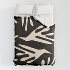 Ailanthus Cutouts Abstract Pattern in Black and Cream Duvet Cover Gallery Image 6