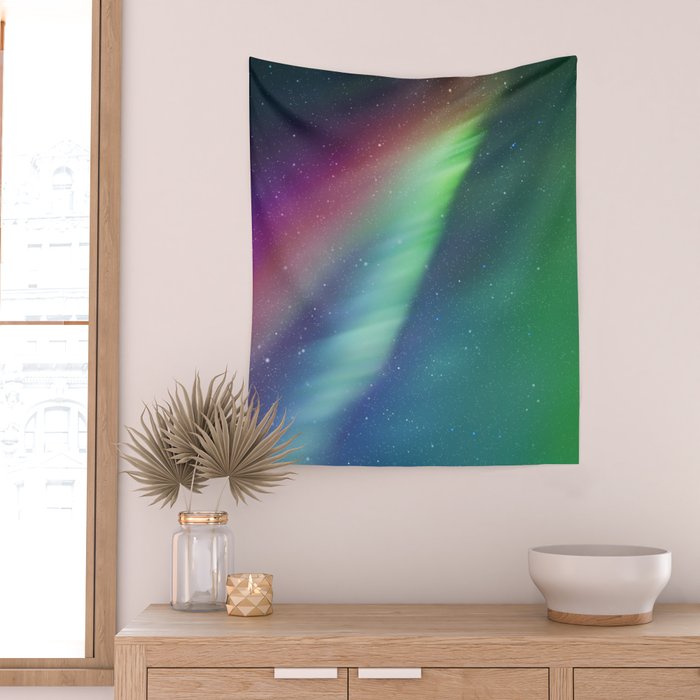 Aurora Borealis Northern Lights 01 Wall Tapestry Gallery Image 2