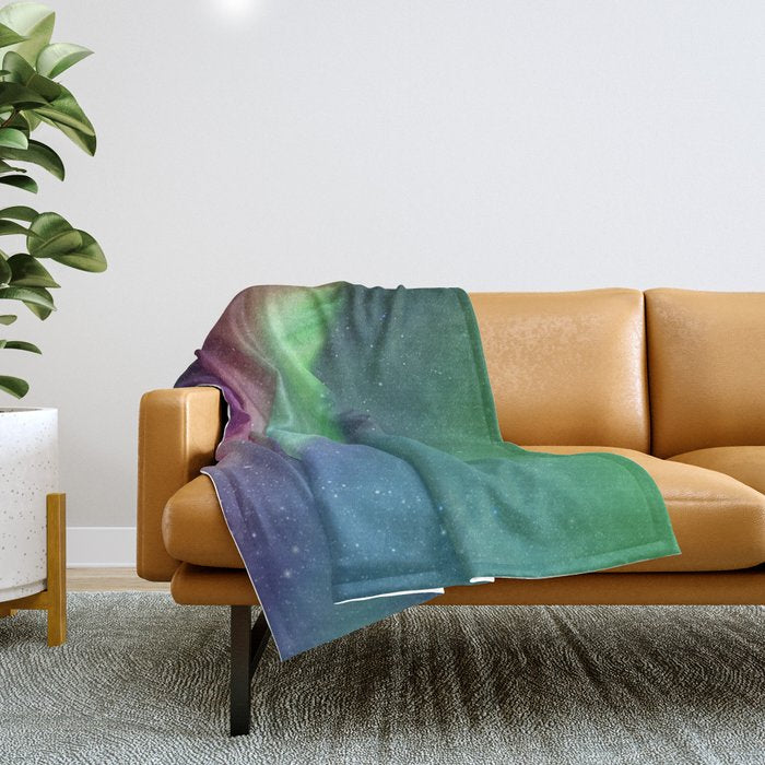 Aurora Borealis Northern Lights 01 Throw Blanket Gallery Image 1