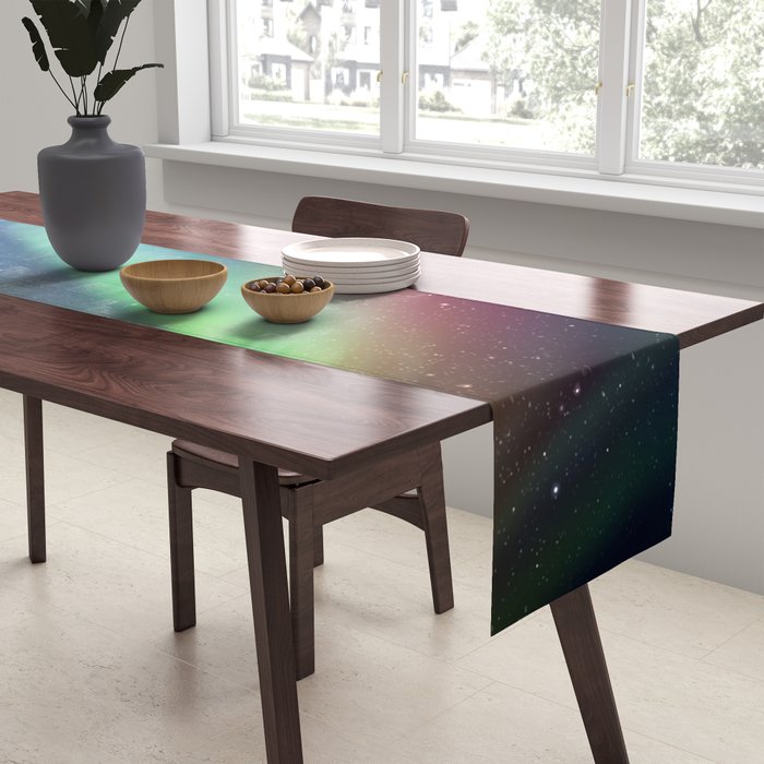Aurora Borealis Northern Lights 01 Table Runner Gallery Image 2