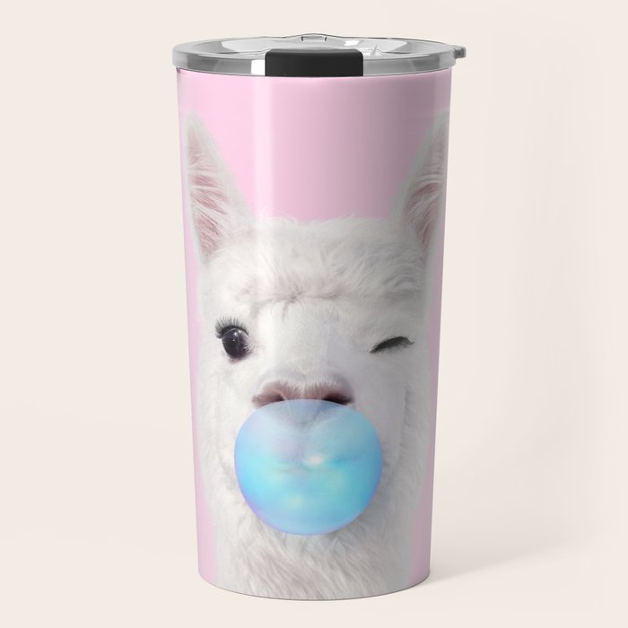 BUBBLEGUM LLAMA Travel Mug Gallery Image 1