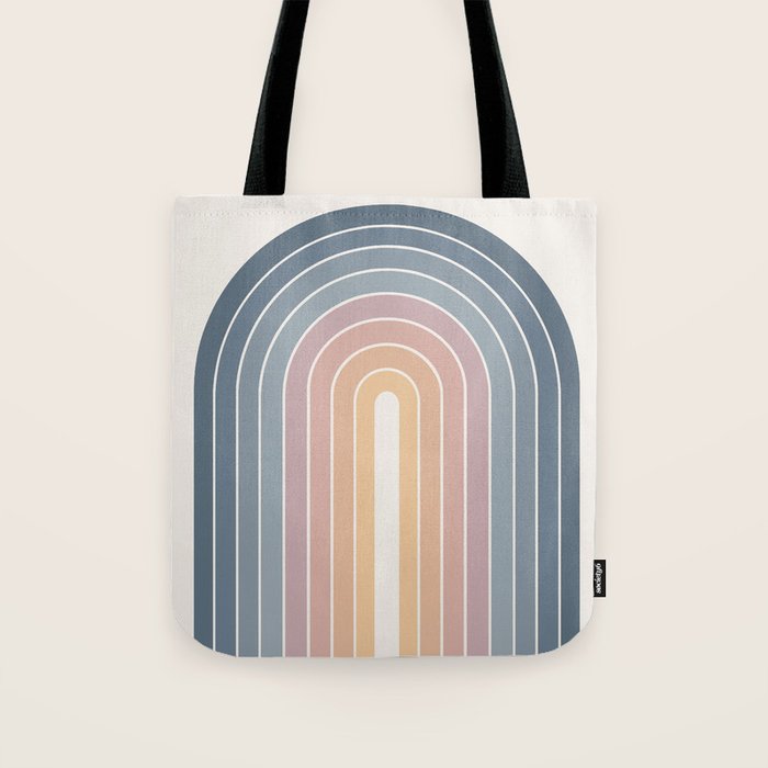 Gradient Arch XXII Sunrise Mid Century Modern Rainbow Tote Bag Gallery Image 1