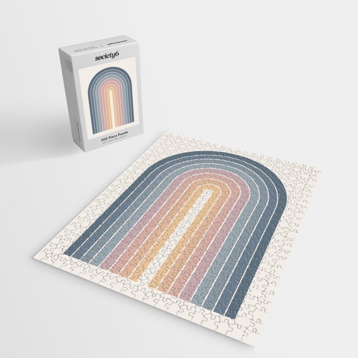 Gradient Arch XXII Sunrise Mid Century Modern Rainbow Jigsaw Puzzle Gallery Image 2