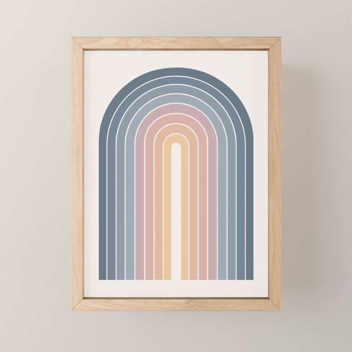 Gradient Arch XXII Sunrise Mid Century Modern Rainbow Mini Art Print Gallery Image 1