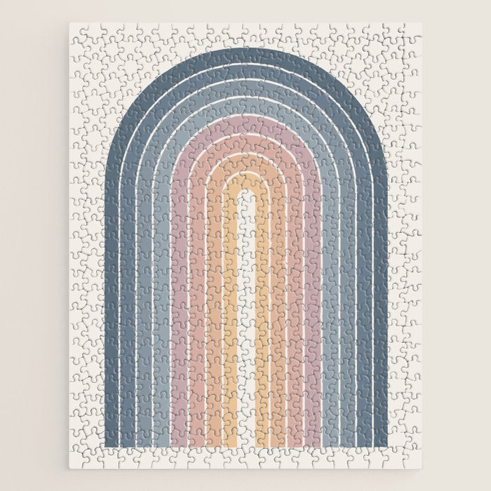 Gradient Arch XXII Sunrise Mid Century Modern Rainbow Jigsaw Puzzle Gallery Image 1