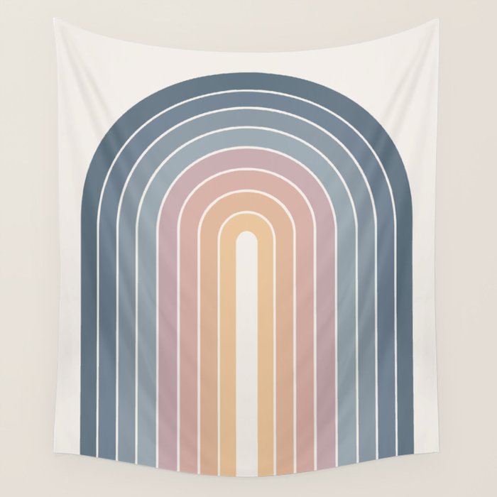 Gradient Arch XXII Sunrise Mid Century Modern Rainbow Wall Tapestry Gallery Image 1