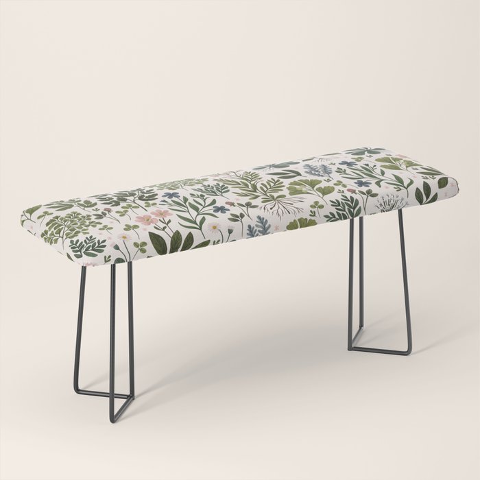 Herbarium ~ vintage inspired botanical art print ~ white Bench Gallery Image 1