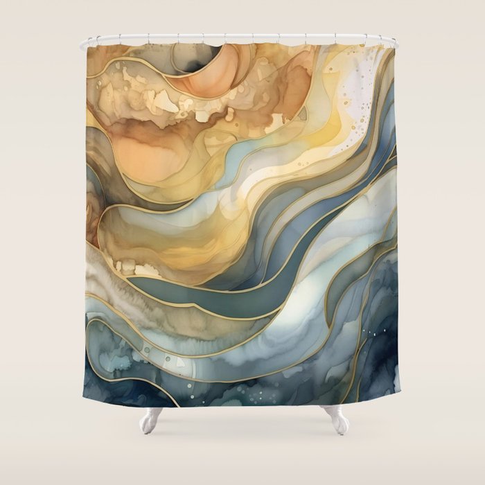 Ocean Nautical Serenade Shower Curtain Gallery Image 1