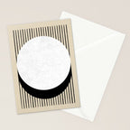 Circle black and white Stripes Stationery Card Gallery Image 2