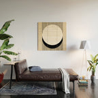 Circle black and white Stripes Wood Wall Art Gallery Image 2