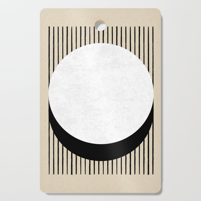 Circle black and white Stripes Cutting Board Gallery Image 1