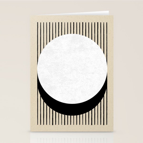 Circle black and white Stripes Stationery Card Gallery Image 1