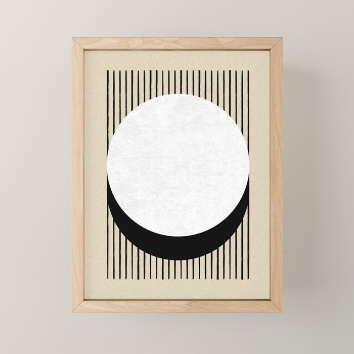 Circle black and white Stripes Mini Art Print Gallery Image 1