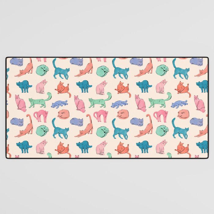 Pastel Cats Desk Mat Gallery Image 3