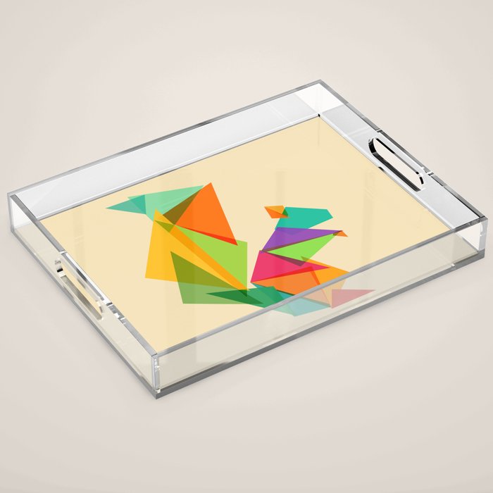 Fractal geometric Squirrel Acrylic Tray Gallery Image 1