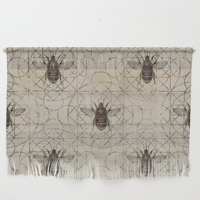 Bumble Bee  on sacred geometry pattern Wall Hanging Gallery Image 1