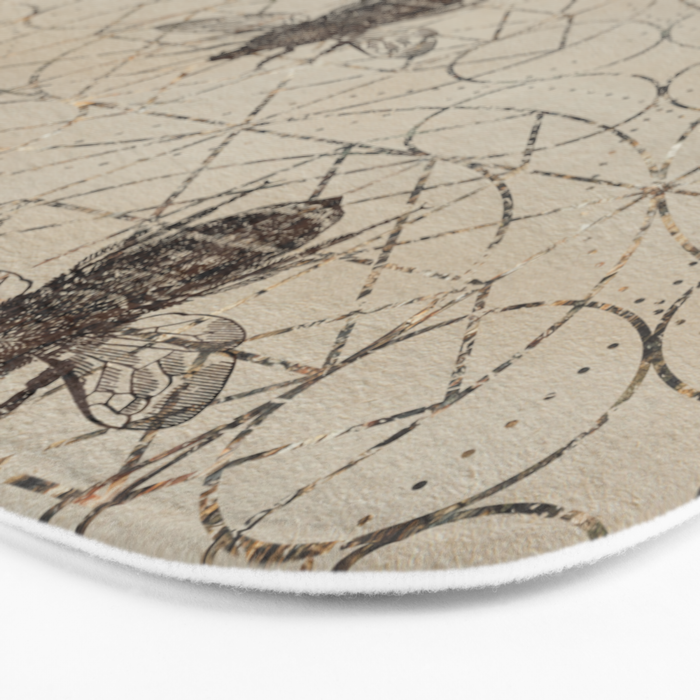 Bumble Bee  on sacred geometry pattern Bath Mat Gallery Image 3