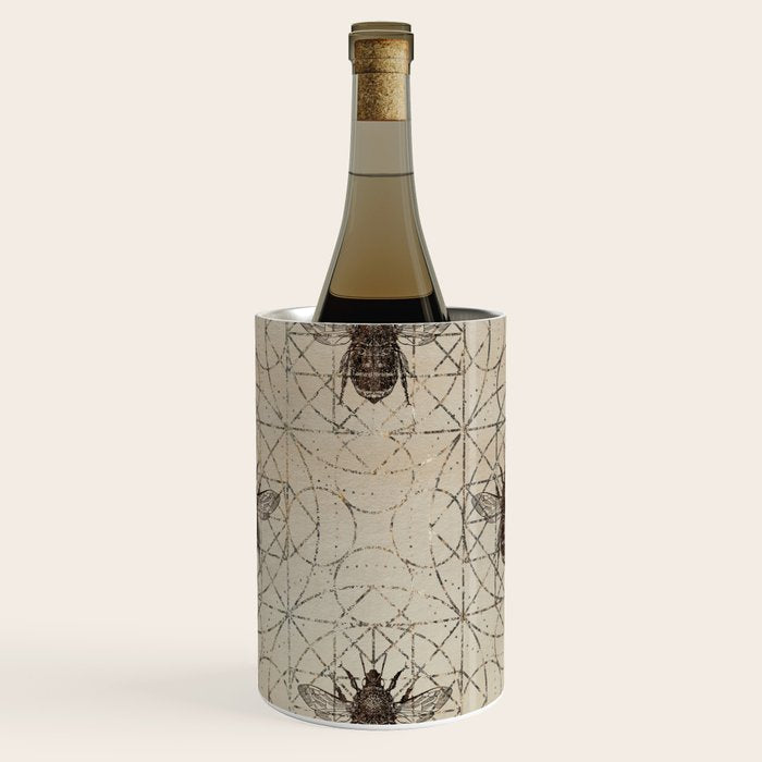 Bumble Bee  on sacred geometry pattern Wine Chiller Gallery Image 3