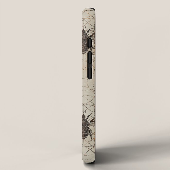 Bumble Bee  on sacred geometry pattern iPhone Case Gallery Image 2