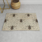 Bumble Bee  on sacred geometry pattern Rug Gallery Image 1