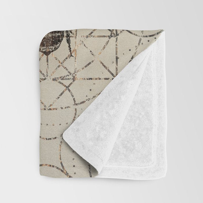 Bumble Bee  on sacred geometry pattern Throw Blanket Gallery Image 3