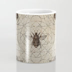 Bumble Bee  on sacred geometry pattern Coffee Mug Gallery Image 4