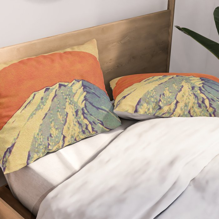 The Red Sunrise at Dayai Shore - Nature Landscape Pillow Sham Gallery Image 2
