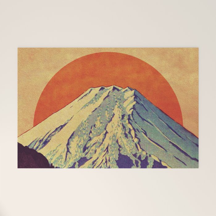 The Red Sunrise at Dayai Shore - Nature Landscape Welcome Mat Gallery Image 1
