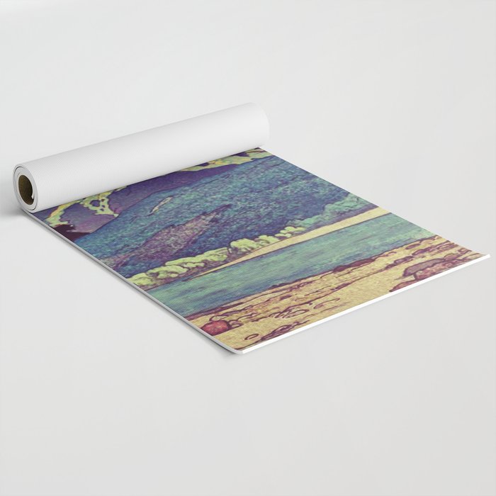 The Red Sunrise at Dayai Shore - Nature Landscape Yoga Mat Gallery Image 2