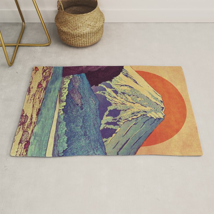 The Red Sunrise at Dayai Shore - Nature Landscape Rug Gallery Image 1