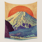 The Red Sunrise at Dayai Shore - Nature Landscape Wall Tapestry Gallery Image 4
