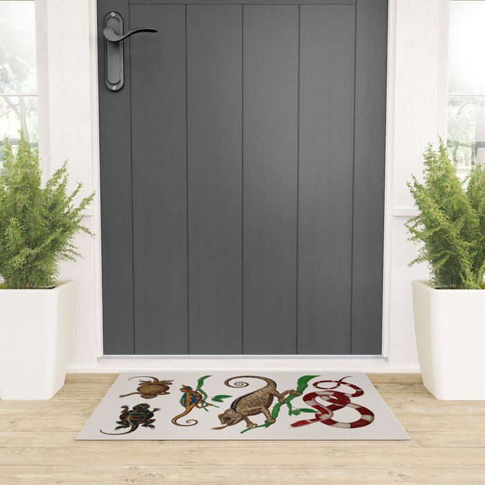 Albertus Seba Iguana And Snakes Welcome Mat Gallery Image 3