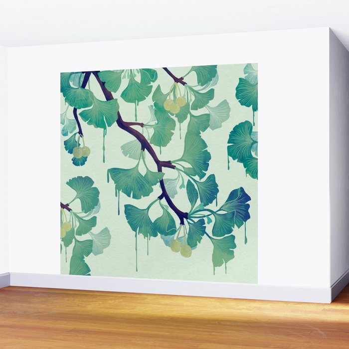 O Ginkgo (in Green) Wall Mural Gallery Image 2