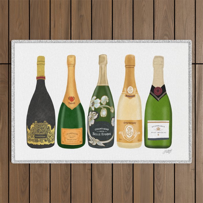 Champagne Bottles Outdoor Rug Gallery Image 1