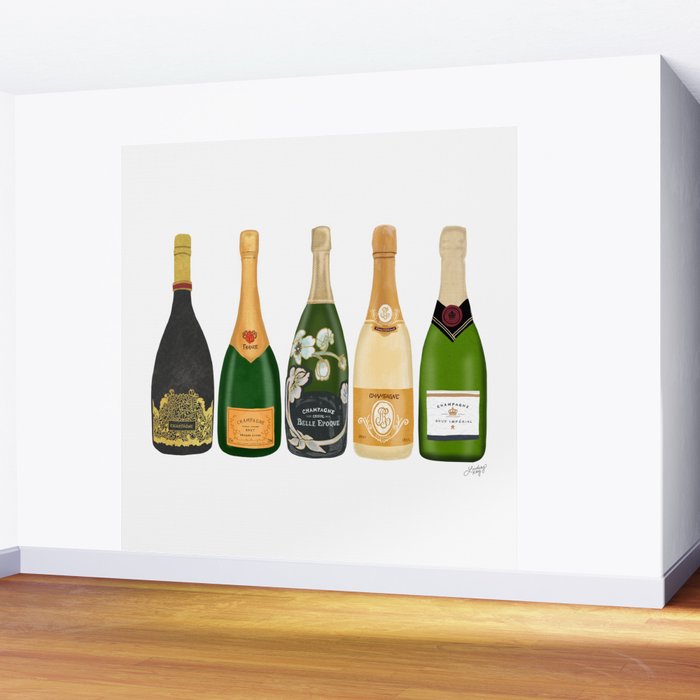 Champagne Bottles Wall Mural Gallery Image 2