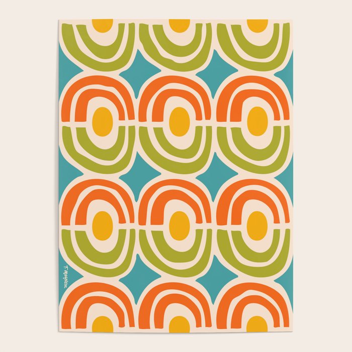 Mid Century Modern Solar Flares Pattern 2 Poster Gallery Image 4