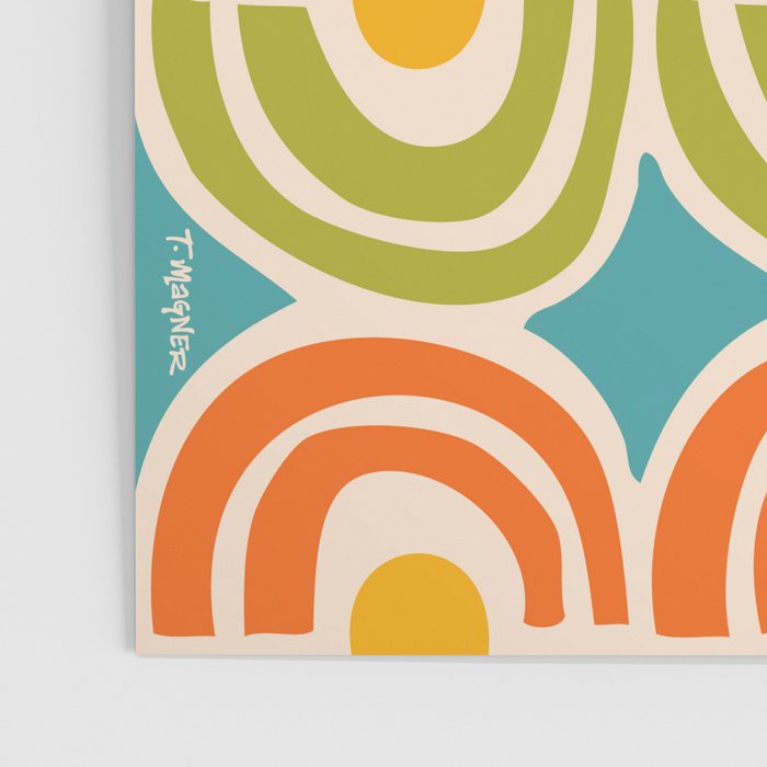 Mid Century Modern Solar Flares Pattern 2 Poster Gallery Image 3