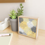 Floral Blooms, Gray, Charcoal, Yellow Mini Art Print Gallery Image 2