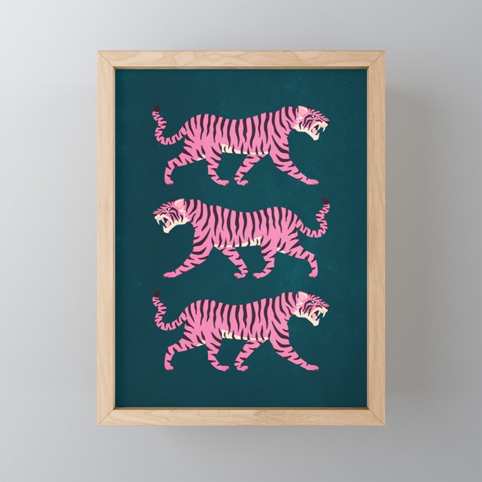 Fierce: Night Race Pink Tiger Edition Mini Art Print Gallery Image 1