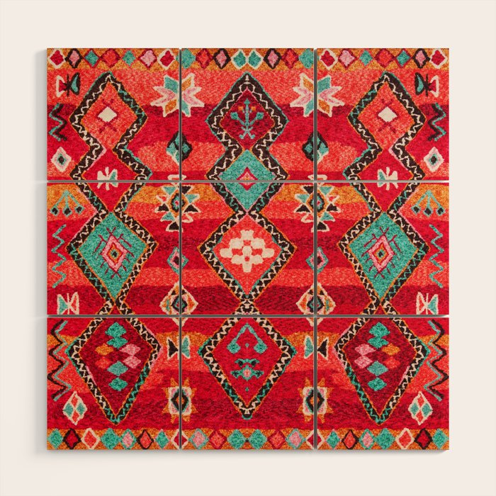 Epic Red Oriental Anthropologie Berber Atlas Moroccan Style Wood Wall Art Gallery Image 1