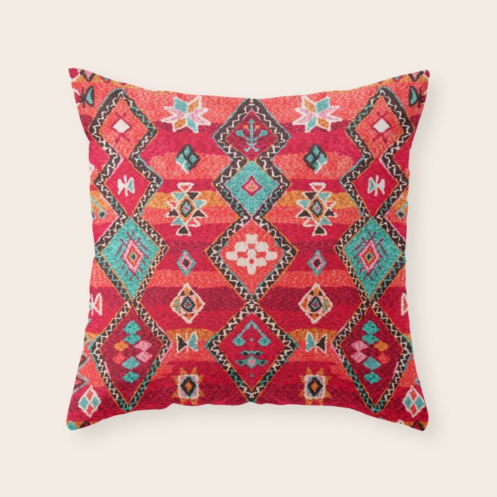 Epic Red Oriental Anthropologie Berber Atlas Moroccan Style Throw Pillow Gallery Image 6