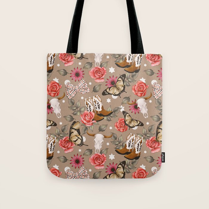 Cowboy Spirit Blooms Tote Bag Gallery Image 1