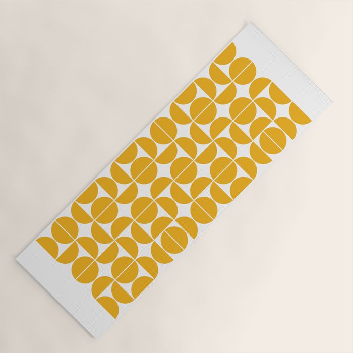 Mid Century Modern Geometric 04 Yellow Yoga Mat Gallery Image 1