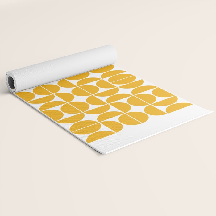 Mid Century Modern Geometric 04 Yellow Yoga Mat Gallery Image 2