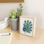 Abstract Peacock Ink and Watercolour Splatter Art Print Mini Art Print Gallery Image 2