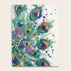 Abstract Peacock Ink and Watercolour Splatter Art Print Notebook Gallery Image 4