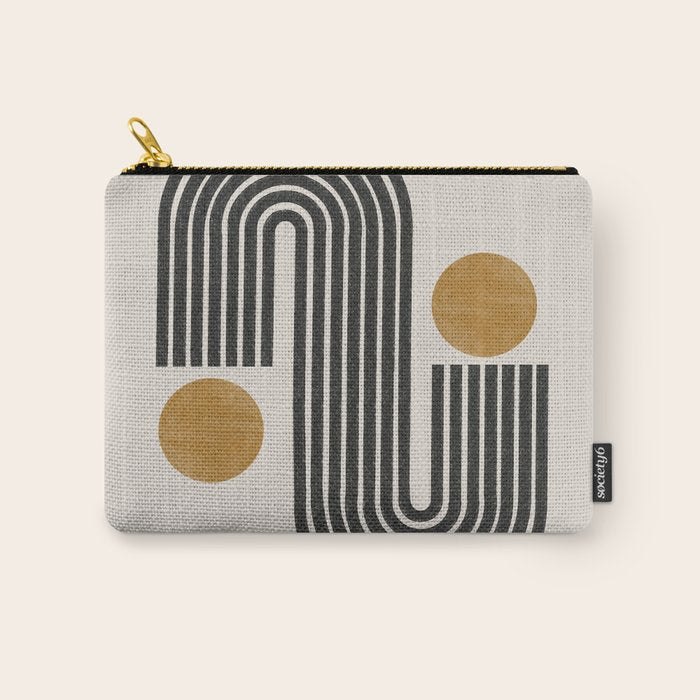 Mid Century Black Mustard  Carry All Pouch Gallery Image 1